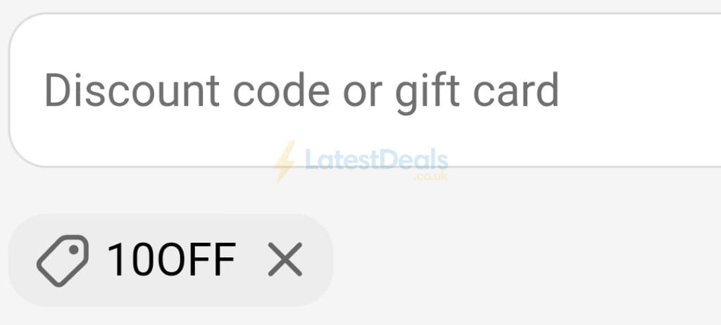 Screenshot of the RDX discount code working