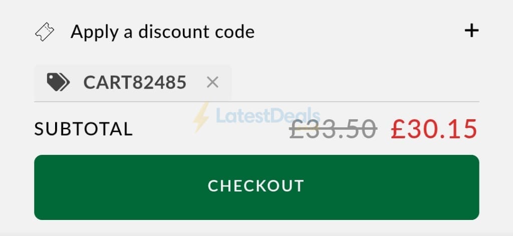 Screenshot of the Green People discount code working