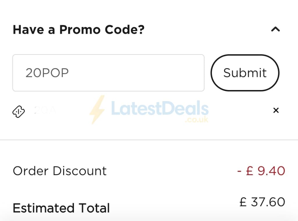Screenshot of the PopSockets discount code working