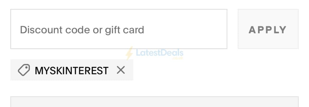 Screenshot of the U Beauty discount code working