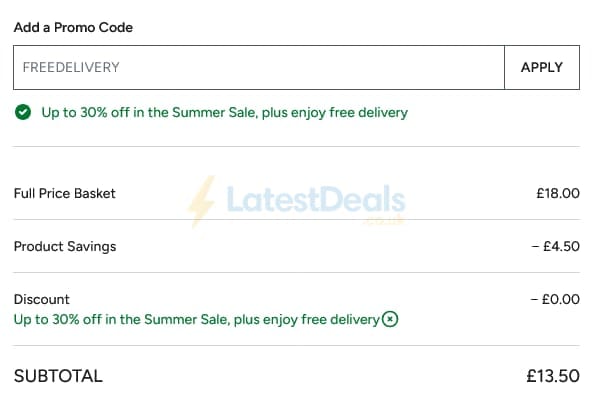 Screenshot of the Ameliorate discount code working