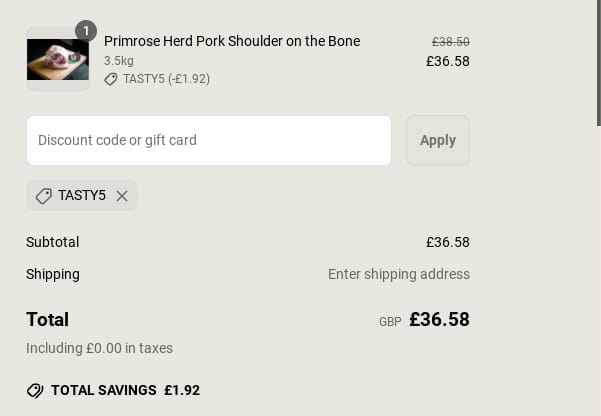 Screenshot of the Farm Fetch discount code working