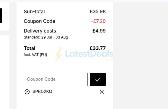 Screenshot of the Spreadshirt discount code working