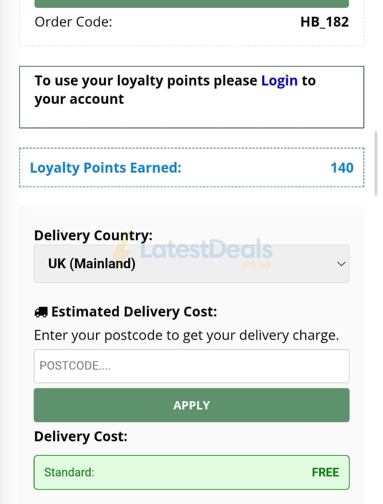 Screenshot of the Happy Beaks discount code working
