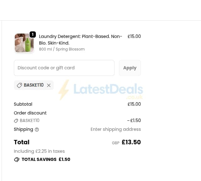 Screenshot of the nimble cares discount code working