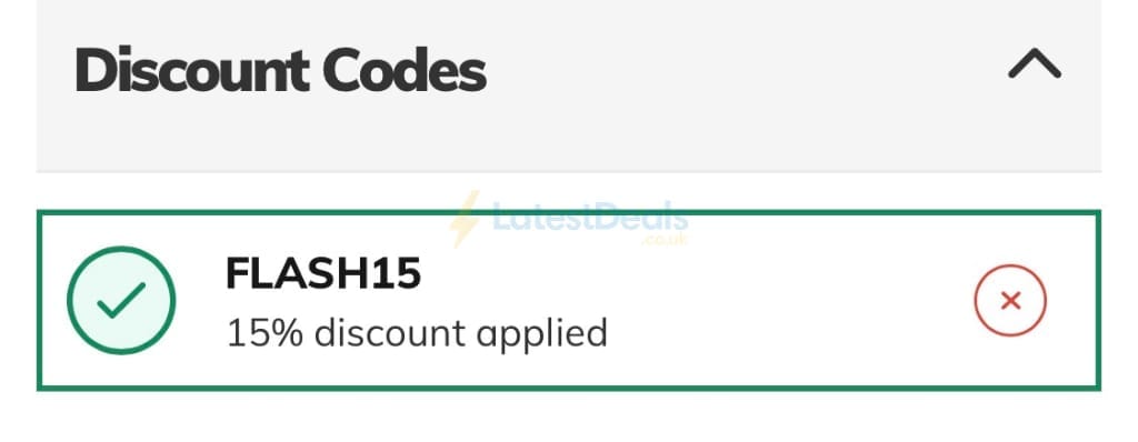 Screenshot of the Mainline Menswear discount code working