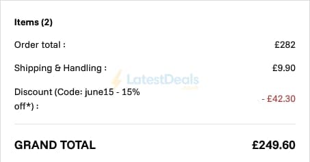 Screenshot of the Made in Design discount code working