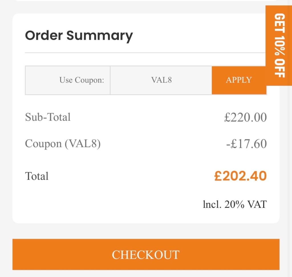 Screenshot of the Maxpeedingrods discount code working