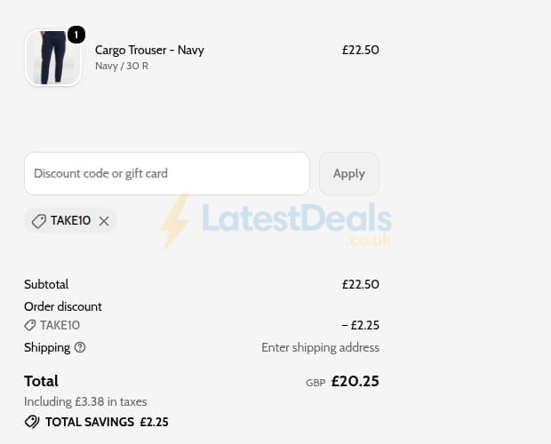 Screenshot of the Raging Bull discount code working