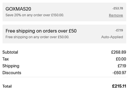 Screenshot of the Gokombucha discount code working