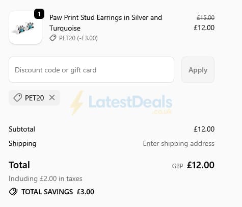 Screenshot of the Henryka discount code working