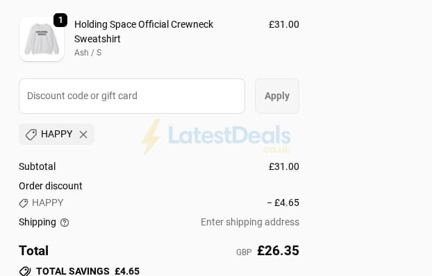 Screenshot of the Fanjoy discount code working