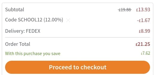 Screenshot of the Stikets discount code working