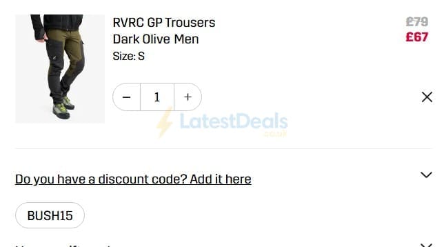 Screenshot of the Revolution Race discount code working
