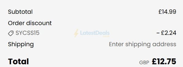 Screenshot of the Sock Snob discount code working