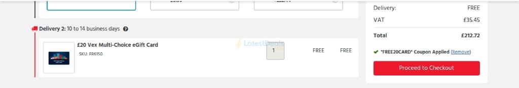 Screenshot of the UK Office Direct discount code working