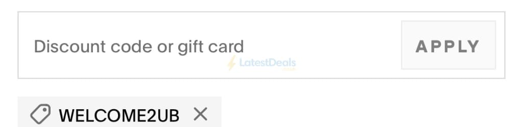 Screenshot of the U Beauty discount code working