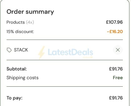 Screenshot of the VitaminExpress discount code working