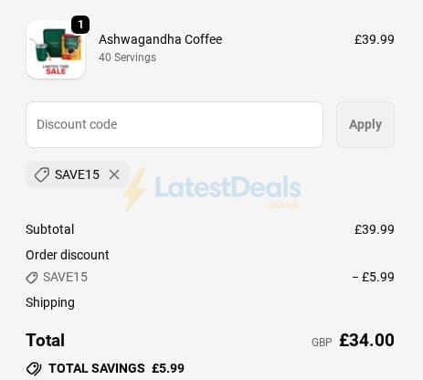 Screenshot of the Vahdam Teas discount code working
