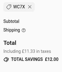 Screenshot of the Leaf Envy discount code working