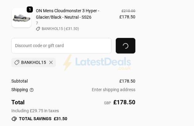 Screenshot of the Run North West discount code working
