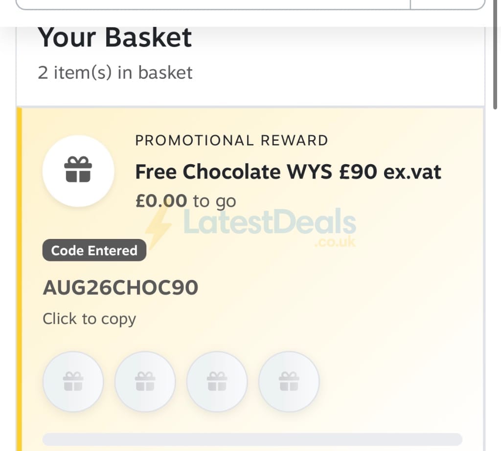 Screenshot of the Staples discount code working