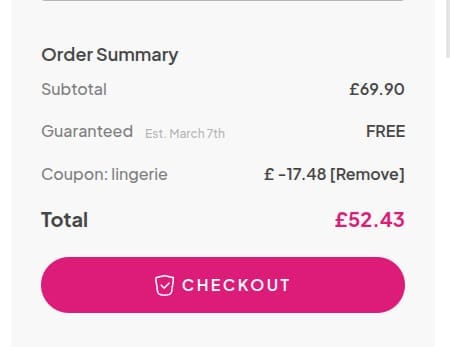 Screenshot of the Pulse & Cocktails discount code working