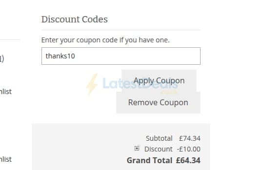 Screenshot of the The Knitting Network discount code working