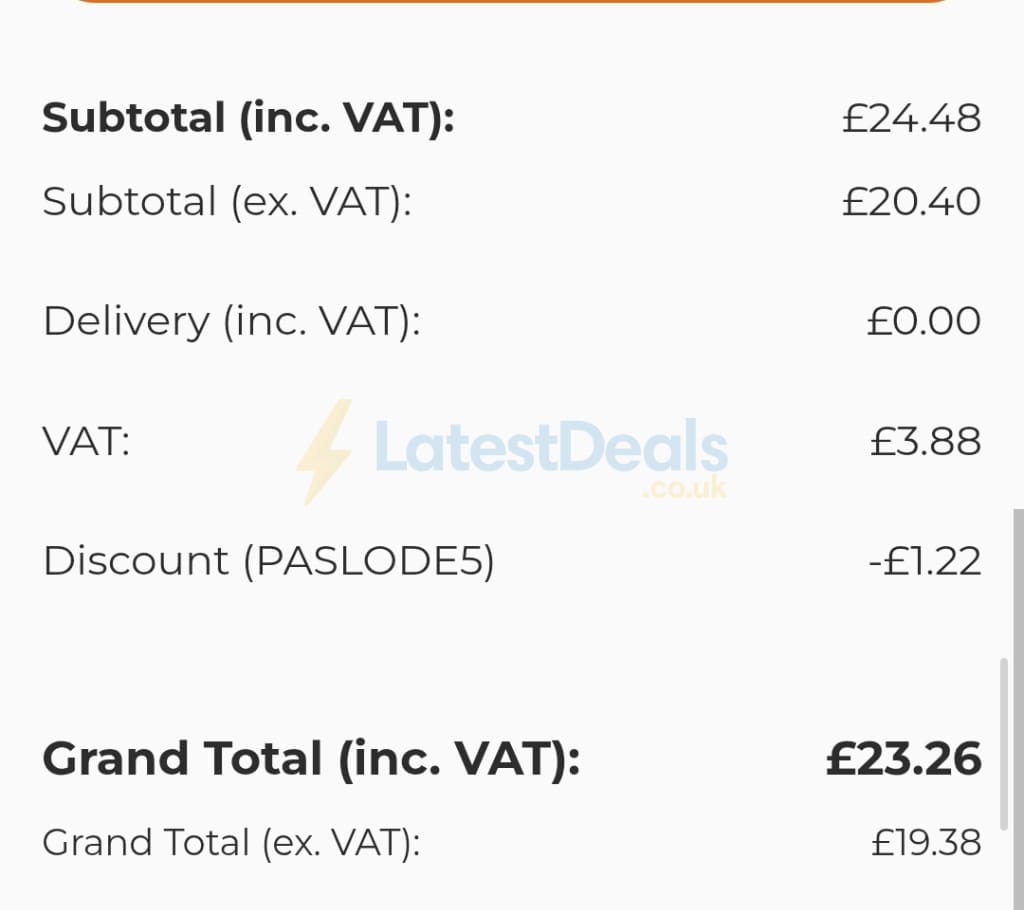 Screenshot of the Powertool World discount code working