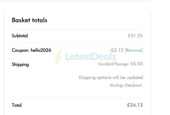 Screenshot of the Simply Delicious discount code working
