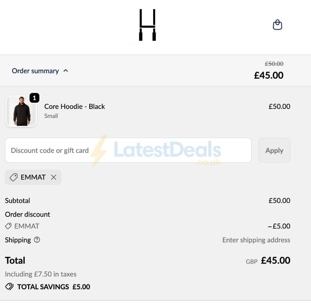 Screenshot of the LooseHeadz discount code working