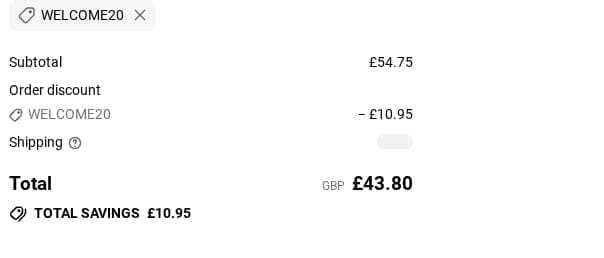 Screenshot of the The Calzone Kitchen discount code working