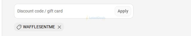 Screenshot of the Antinol discount code working