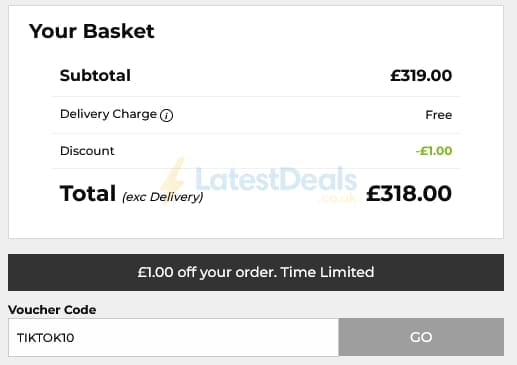Screenshot of the The Golf Shop Online discount code working