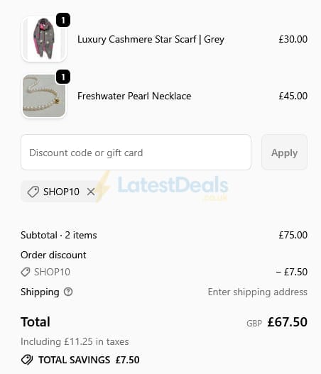 Screenshot of the South of the River discount code working