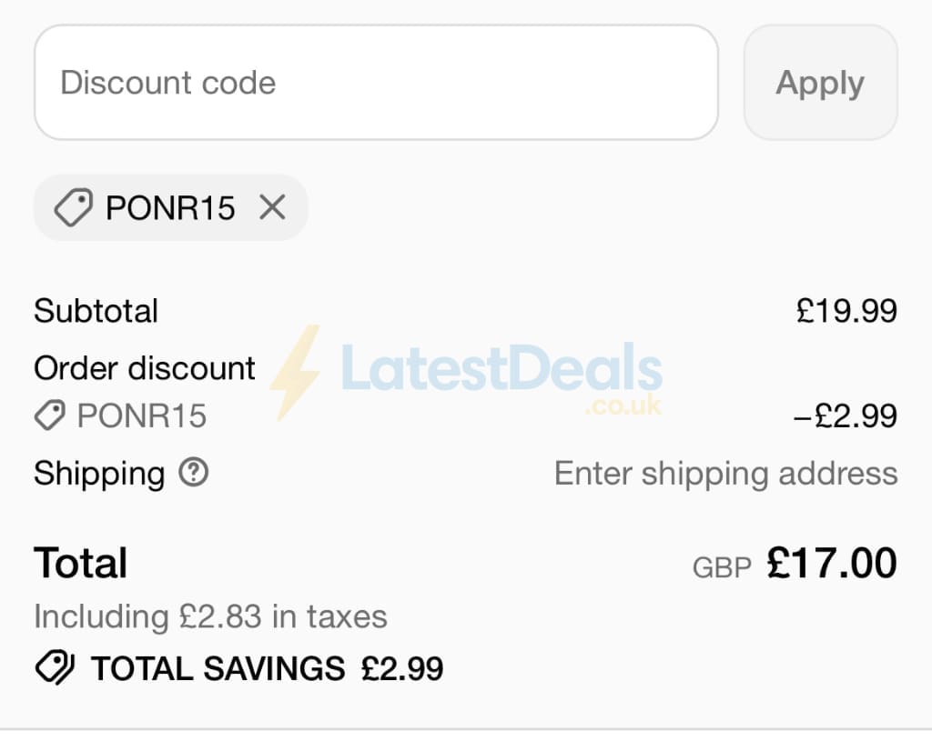 Screenshot of the Procoal discount code working