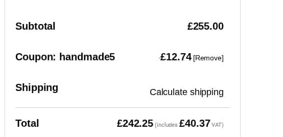 Screenshot of the Ivy & Duke discount code working