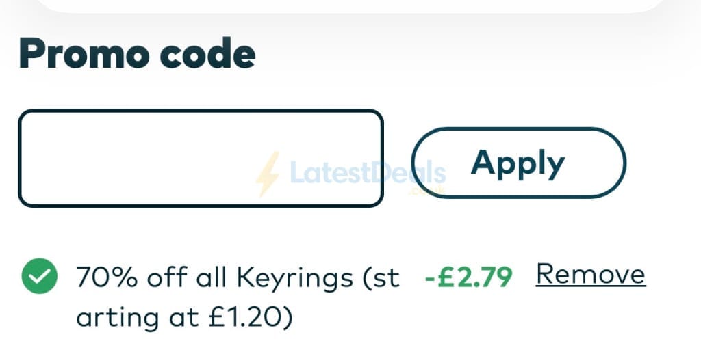 Screenshot of the Snapfish discount code working