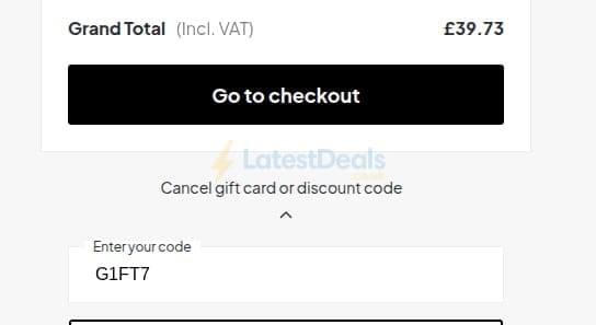 Screenshot of the Sinful discount code working