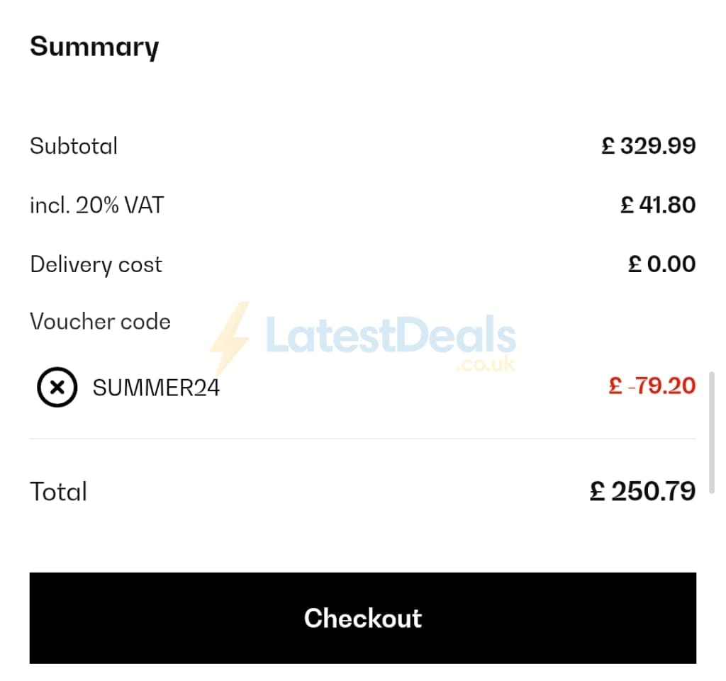 Screenshot of the Klarstein discount code working