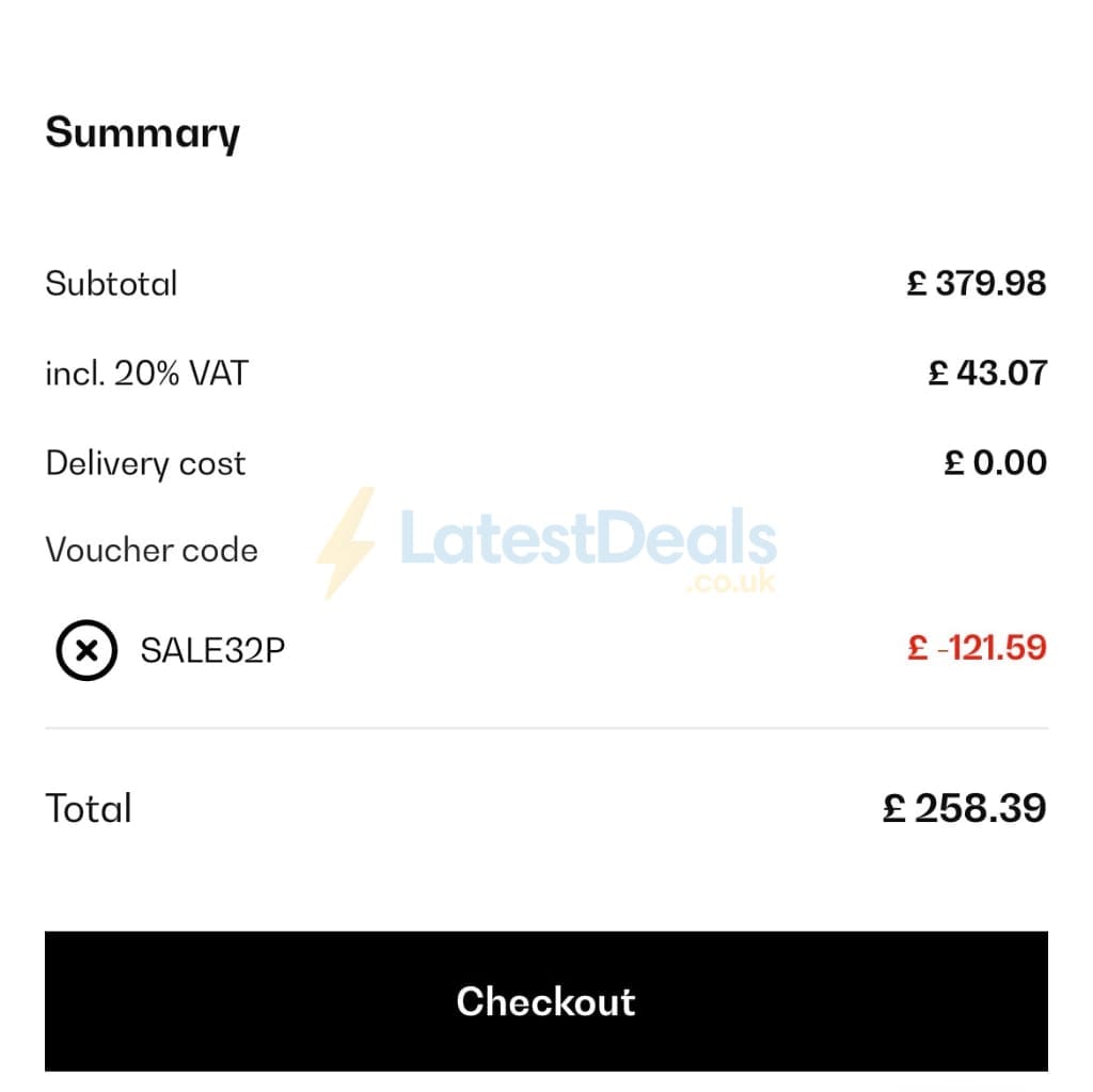 Screenshot of the Klarstein discount code working