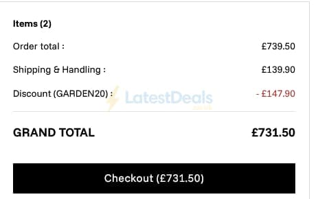 Screenshot of the Made in Design discount code working