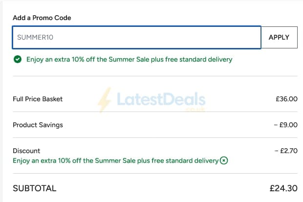 Screenshot of the Ameliorate discount code working
