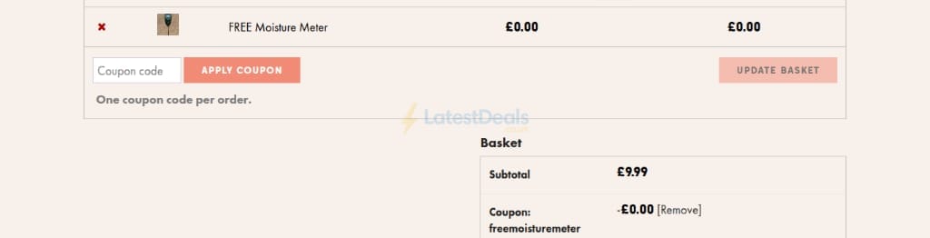 Screenshot of the Rocketgro discount code working