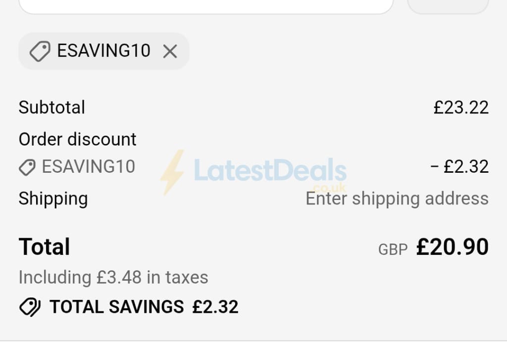Screenshot of the SimplySupplements discount code working