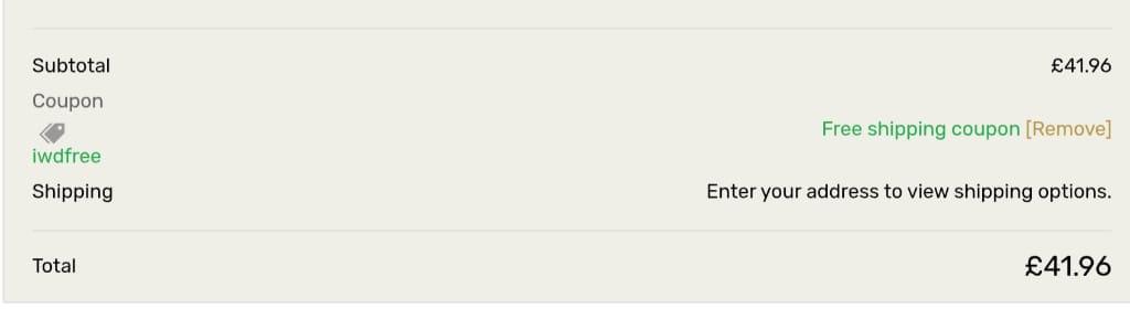 Screenshot of the Gold Standard Nutrition discount code working