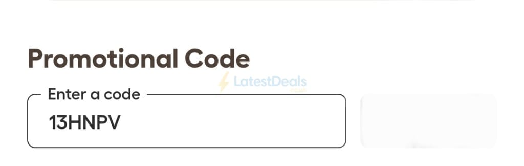 Screenshot of the Omlet discount code working