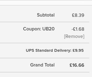 Screenshot of the Unbeatable Blinds discount code working