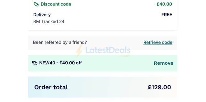 Screenshot of the Phlo Clinic discount code working