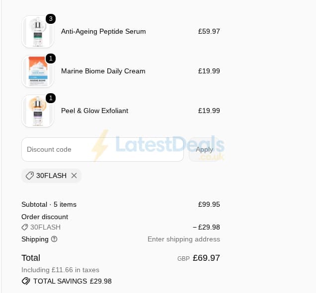 Screenshot of the Procoal discount code working